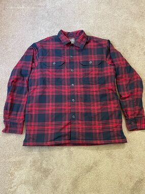 Mountain Hardwear Red and Black Plaid Button-Down Shirt